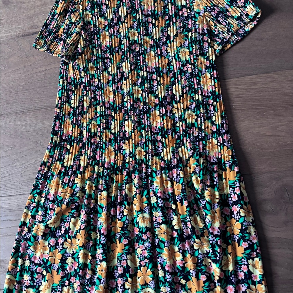 Maje Black and Yellow Floral Dress